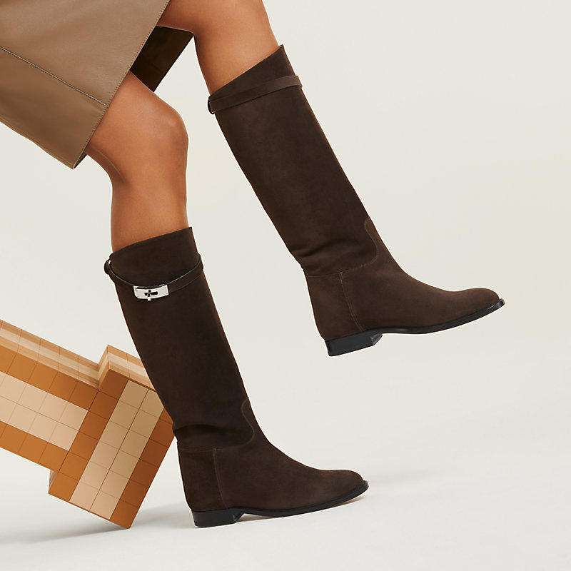 HERMES / ロングブーツ/38.5/ブラウン/スウェード Jumping boot - Brown | Hermès Mainland China